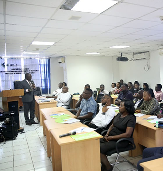 IHVN CE0, Dr. Patrick Dakum giving orientation to new PCT staff on strategies for quality programs