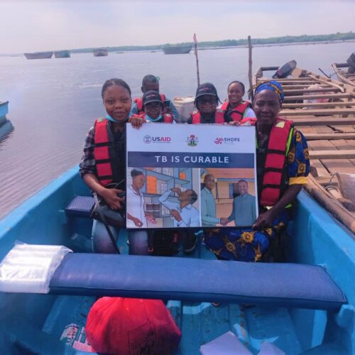 USAID TB LON 3 project community team enroute Irewe community through the water ways for tuberculosis sensitization and screening activities.